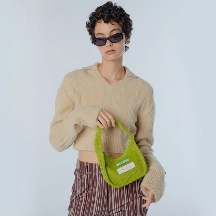 [BUNJANG] InstantFunk Corduroy Mini Bag Green / 인스턴트펑크 코듀로이 미니백 그린