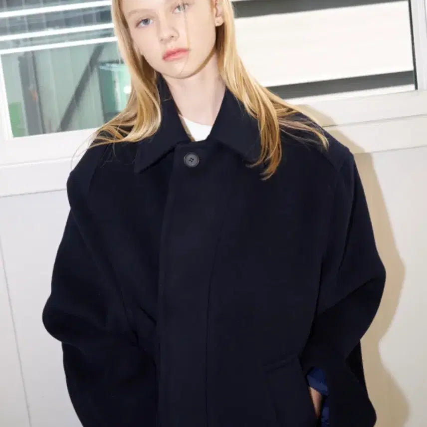 [BUNJANG] L Yiyae Mac Coat Navy / [L] yiyae 이예 맥코트 네이비