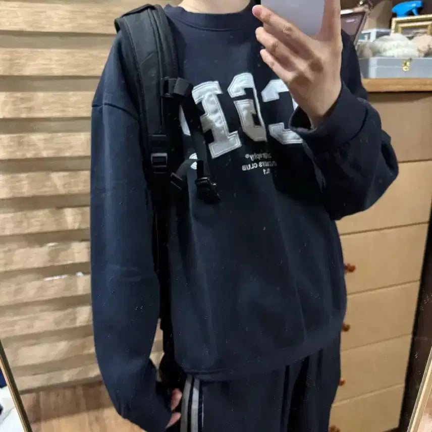 [BUNJANG] CGP Code Krapi Black Printed Sweatshirt / cgp 코드크라피 맨투맨
