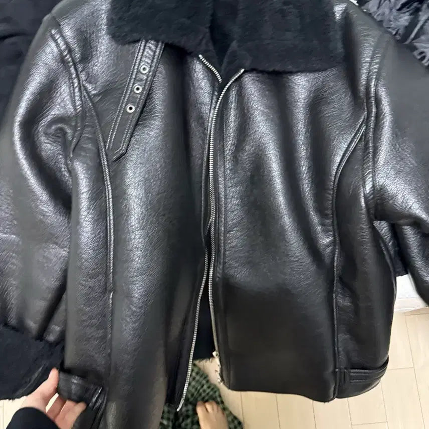 [BUNJANG] Picky Society Leather Jacket / 피키소사이어티 가죽 자켓 프리