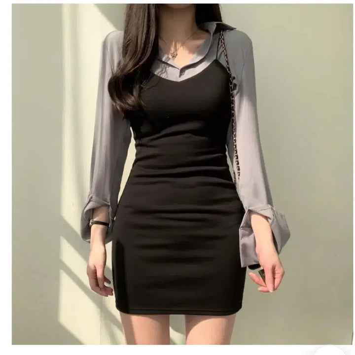 [BUNJANG] Ablie Zigzag Blufit Dress &amp; Shirt Set / 에이블리 지그재그 블러핏 원피스 셔츠 코디 세트 (개별 구매 가능)
