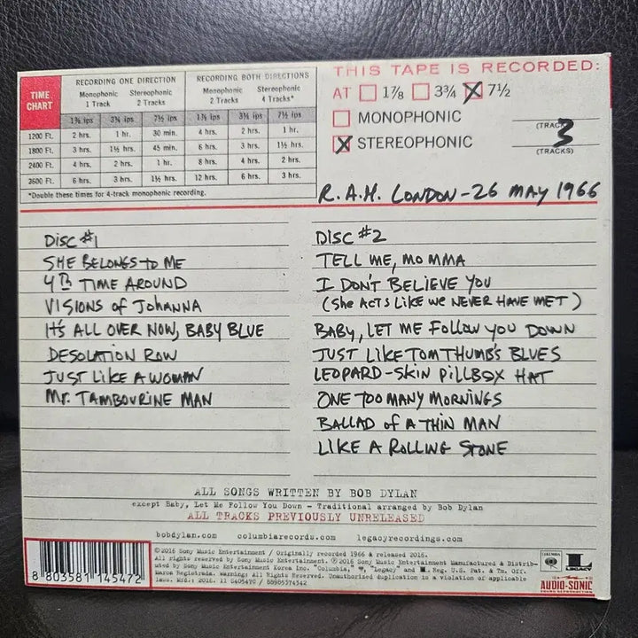 [BUNJANG] Bob Dylan Royal Albert Hall 1966 Concert CD / 밥 딜런 로열 앨버트 홀 1966 콘서트 CD