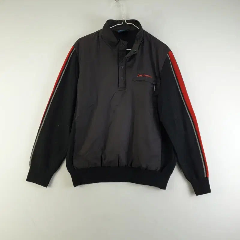 [BUNJANG] SGF Black Anorak Fleece Top / SGF 남95 블랙 아노락 기모 상의 L8854