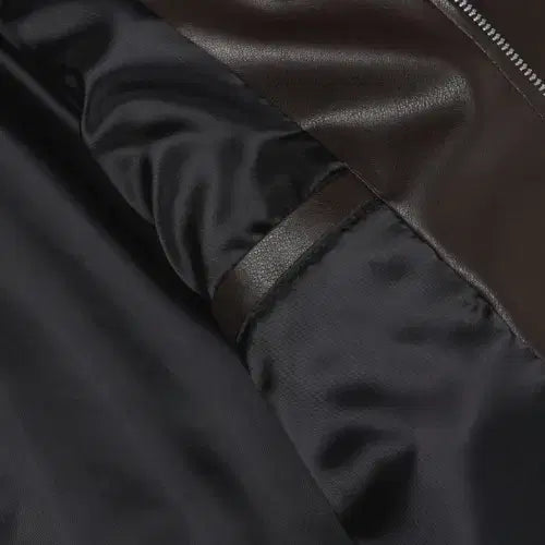 [BUNJANG] Men's High Neck Crop Leather Rider Jacket / 남자 하이넥 크롭 레더 라이더 자켓 2컬러