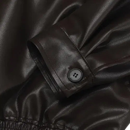 [BUNJANG] Men's High Neck Crop Leather Rider Jacket / 남자 하이넥 크롭 레더 라이더 자켓 2컬러