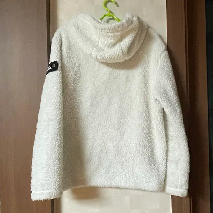 [BUNJANG] National Geographic White Fleece Jacket M / 내셔널지오그래픽 뽀글이 흰색 후리스자켓 M