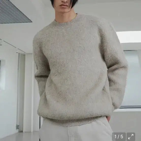 [BUNJANG] Analogue Code Mohair Round Knit Sweater / 어널로코드 모헤어 라운드니트 m