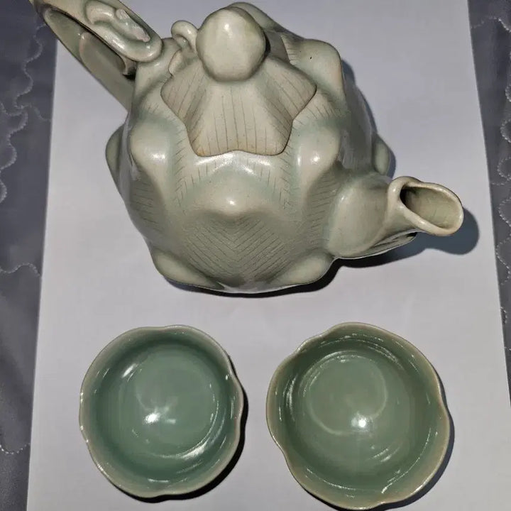 [BUNJANG] Koreana Celadon Teapot and 2 Wine Cups Set / 주전자,술잔