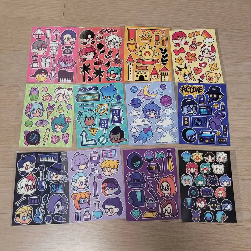 [BUNJANG] Cyberpunk Sticker and Postcard Bundle Set / 사이버 펑크 다꾸 스티커 엽서 일괄 판매