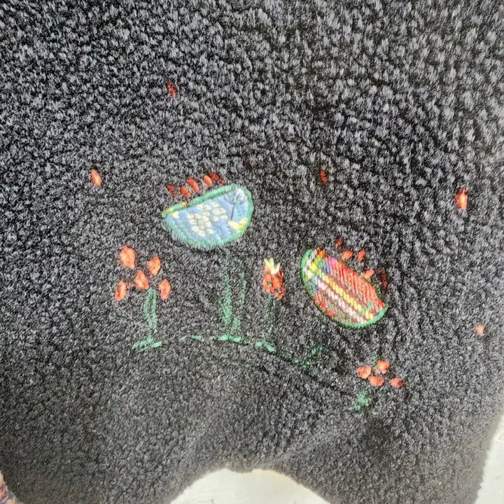 [BUNJANG] Embroidered Boucle Jacket (Women's) / 8부소매 자수 뽀글이자켓 여성55~66