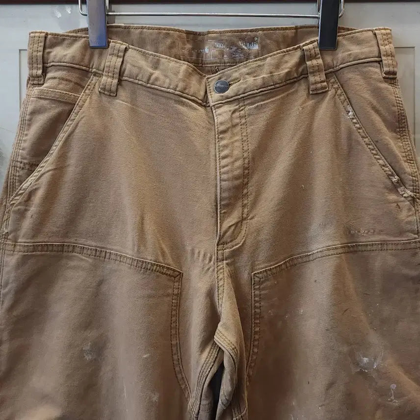 [BUNJANG] Carhartt WIP Double Knee Painted Work Pants / 칼하트 워크팬츠 더블니 브라운 유틸리티 팬츠 페인팅 34x32