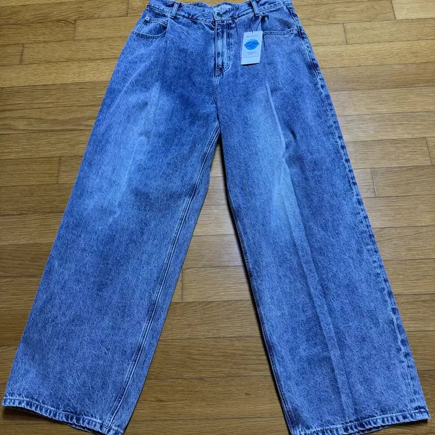 [BUNJANG] Begin 202 One Tuck Wide Denim Pants Loose Blue / 비긴202 원턱 와이드 데님 팬츠 루즈 블루 3사이즈