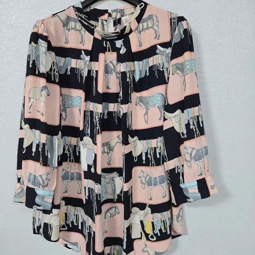 [BUNJANG] Printed Blouse (Size 66-77) / 나염 프린팅 블라우스 66~77