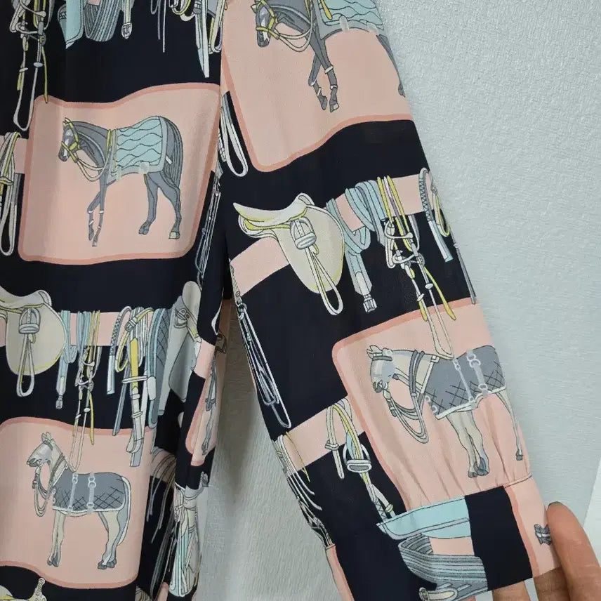[BUNJANG] Printed Blouse (Size 66-77) / 나염 프린팅 블라우스 66~77
