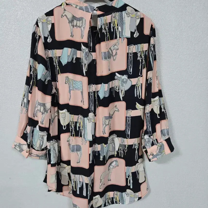 [BUNJANG] Printed Blouse (Size 66-77) / 나염 프린팅 블라우스 66~77