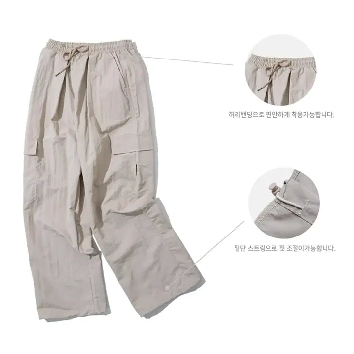 [BUNJANG] Someplace Cargo Pants Beige S / 썸플레이스 카고팬츠 베이지 S