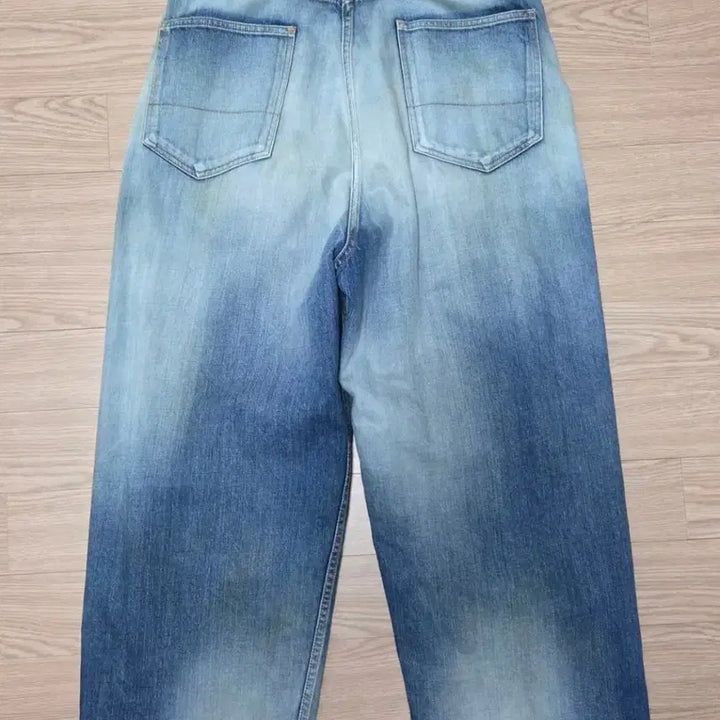 [BUNJANG] Ancellm Mix Color Wide Denim Pants Indigo / 안셀름 믹스 컬러 와이드 데님 팬츠 인디고 1사이즈