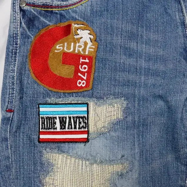 [BUNJANG] GOTCHA Patchwork Distressed Denim / 할인!! [L] GOTCHA 가차 서프 패치워크 디스트로이드 데님