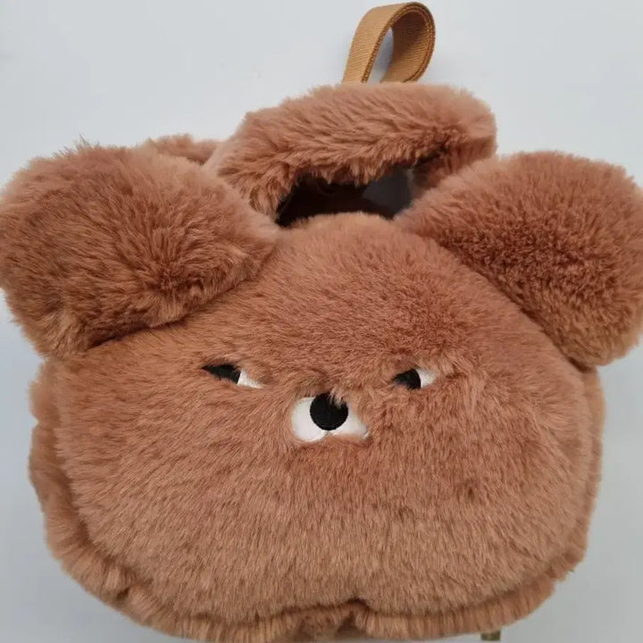 [BUNJANG] Wasabi Bear Brown Bear Face Crossbody Bag / 미사용 새상품) 와사비베어 얼굴 크로스백_ 브라운 베어 인형 가방