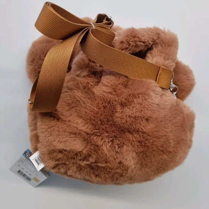 [BUNJANG] Wasabi Bear Brown Bear Face Crossbody Bag / 미사용 새상품) 와사비베어 얼굴 크로스백_ 브라운 베어 인형 가방