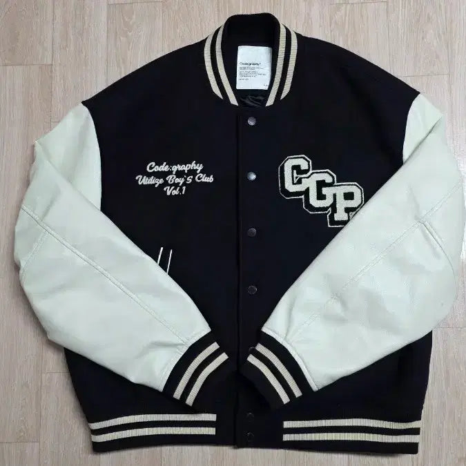 [BUNJANG] Code:Graphy Varsity Jacket Black / 코드그래피 CGP 바시티 자켓 블랙 (95~100~105)