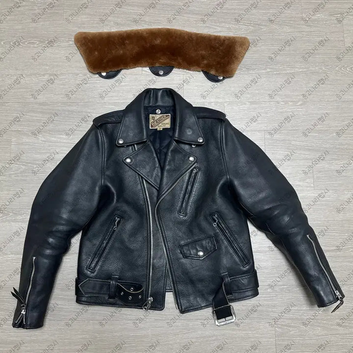 [BUNJANG] Y'2 Leather Horsehide Rider Jacket / Y'2레더 말가죽 라이더자켓, 무톤 탈부착 홀스하이드
