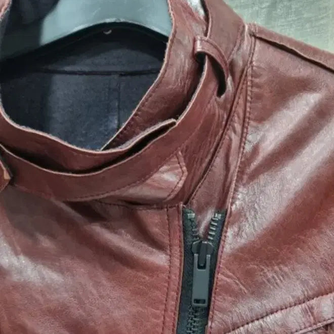 [BUNJANG] It MICHAA Lambskin Leather Rider Jacket / 잇미샤 양가죽 라이더자켓 버건디55
