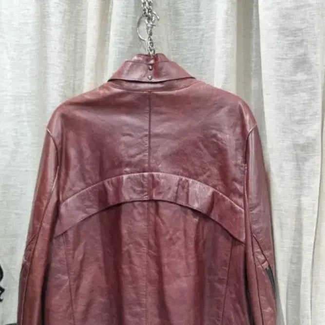 [BUNJANG] It MICHAA Lambskin Leather Rider Jacket / 잇미샤 양가죽 라이더자켓 버건디55