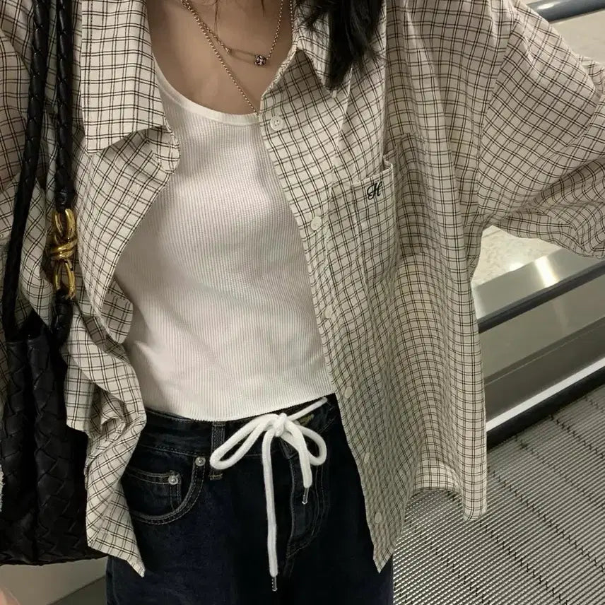 [BUNJANG] Headerment Geek Check Shirt / (1회착용) 헤더먼트 geek check shirts 셔츠