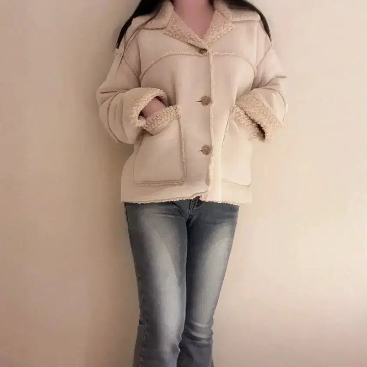 [BUNJANG] NAIN Vintage Suede Faux Shearling Jacket / NAIN 나인 일본 빈티지 스웨이드 핀터깔 봄 무스탕 자켓