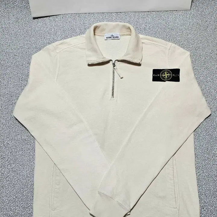 [BUNJANG] Stone Island Brushed Cotton Half-Zip Sweater / [L 사이즈] 스톤아일랜드 브러쉬드 반집업 스웨터 정품
