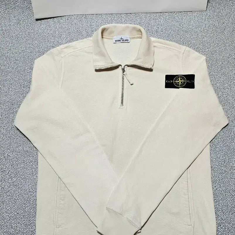 [BUNJANG] Stone Island Brushed Cotton Half-Zip Sweater / [L 사이즈] 스톤아일랜드 브러쉬드 반집업 스웨터 정품