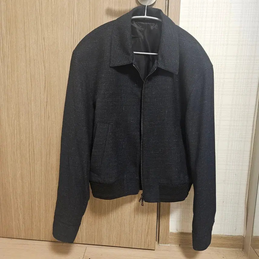 [BUNJANG] Elmood Serenity Tweed Navy Blue Bomber Jacket / 엘무드 세레니티 블루종 자켓 트위드 네이비 46