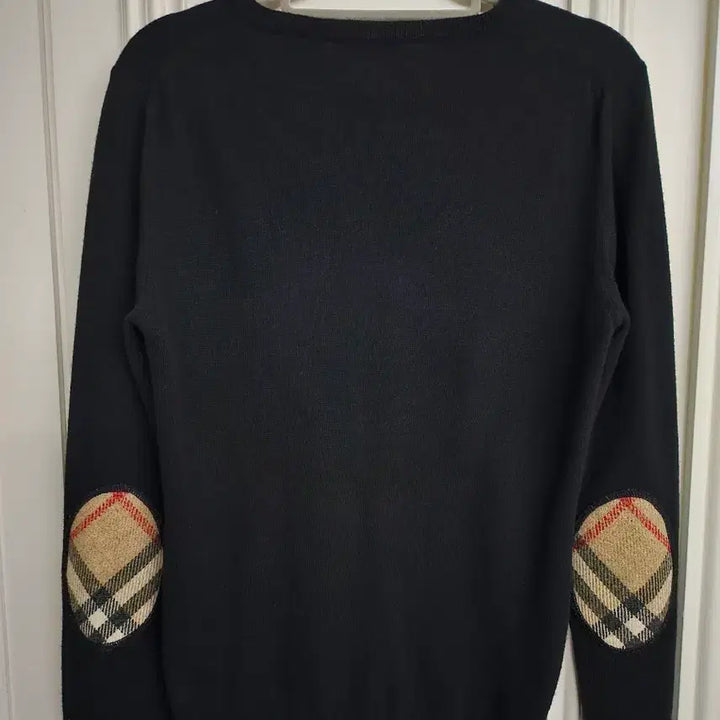 [BUNJANG] Burberry V-neck Knit / 정품 버버리 브이넥니트/버버리 블랙 엘보우 패치 니트