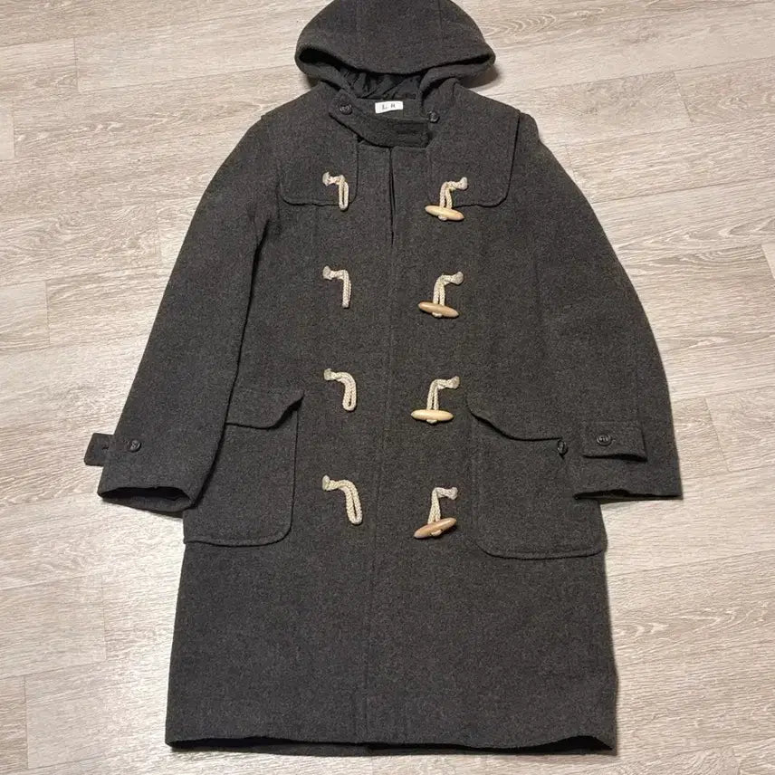 [BUNJANG] Vintage Grey Wool Duffle Coat / 일본 빈티지 그레이 회색 떡볶이 코트 떡코