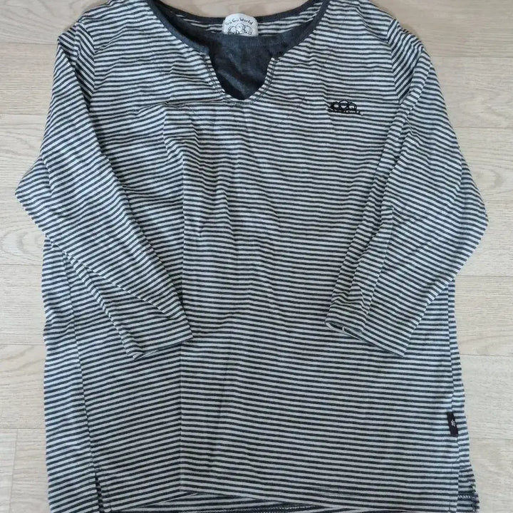 [BUNJANG] Yojo Vintage Striped Layered T-Shirt 7-Sleeve / 요조빈티지 구구월드 단가라 레이어드티 7부