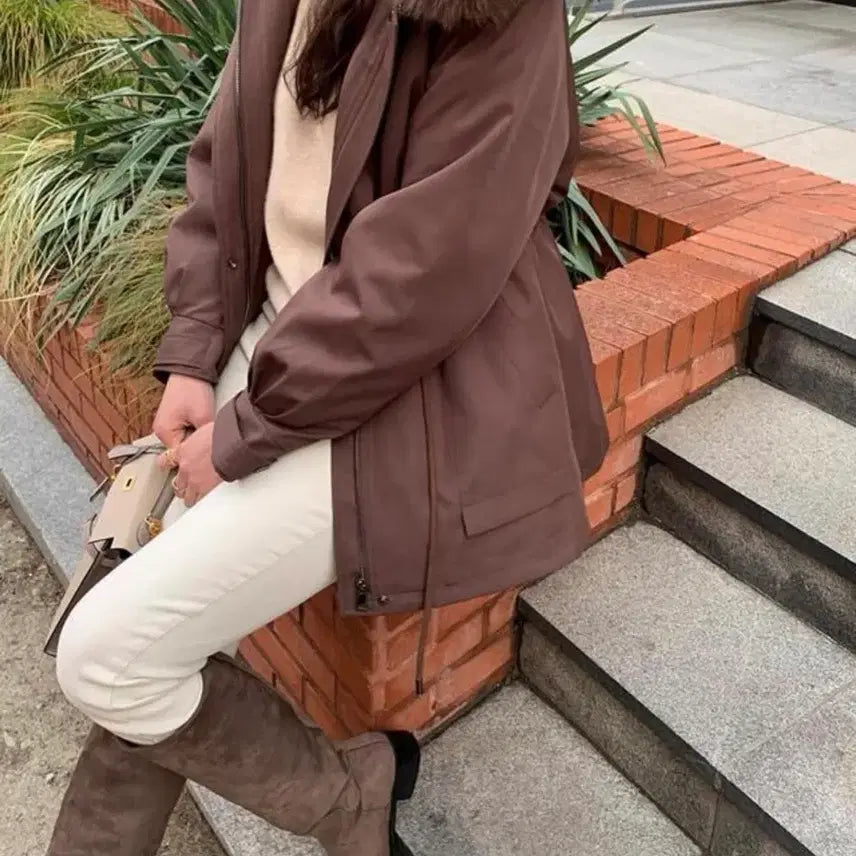 [BUNJANG] Hooded Padded Jacket (F / Sealed) / 100% 폭스퍼 후드패딩 (F / 완전 새상품)