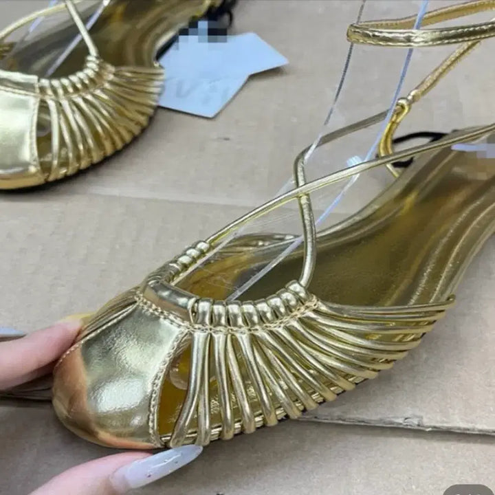 [BUNJANG] Gold Strap Sandals 230 / 골드 스트랩 샌들 230