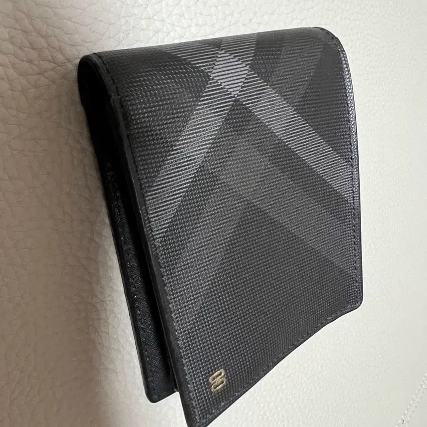 [BUNJANG] DAKS Check Pattern Leather Black Wallet / DAKS 닥스 체크 패턴 소가죽 블랙 반지갑