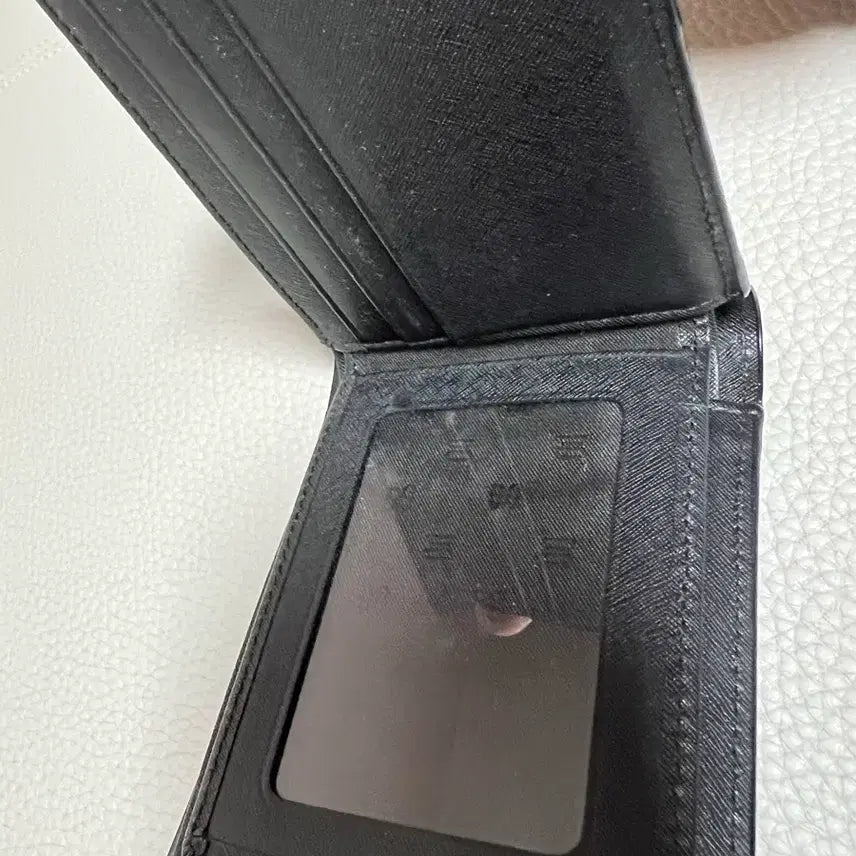 [BUNJANG] DAKS Check Pattern Leather Black Wallet / DAKS 닥스 체크 패턴 소가죽 블랙 반지갑