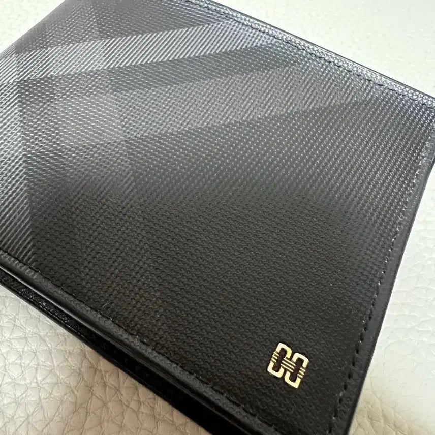 [BUNJANG] DAKS Check Pattern Leather Black Wallet / DAKS 닥스 체크 패턴 소가죽 블랙 반지갑