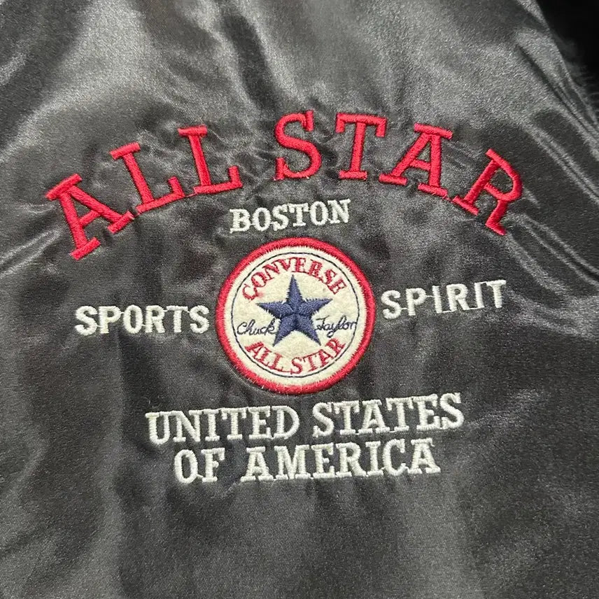 [BUNJANG] Converse All Star Black Stadium Bomber Jacket / 컨버스 올스타 블랙 스타디움 항공 점퍼 봄버 자켓