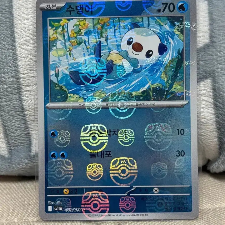 [BUNJANG] Pokemon Master Ball Holo Card - Oshawott / Samurott / 무료배송)포켓몬카드 마스터볼 홀로카드 몽나 / 수댕이 / 대검귀
