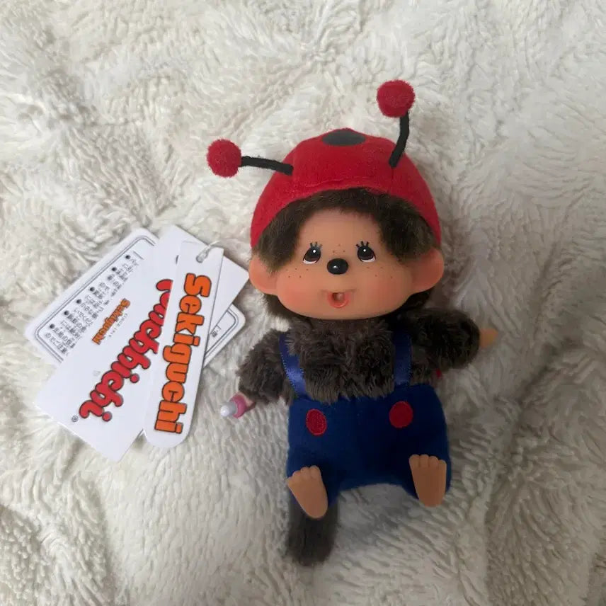 [BUNJANG] Monchhichi Ladybug Keyring Doll / 몬치치 무당벌레 키링 인형