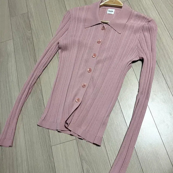 [BUNJANG] 라온 RAON 불규칙 리브 카라 가디건 핑크 골지 라온컴퍼니 뮤제라 / 라온 RAON 불규칙 리브 카라 가디건 핑크 골지 라온컴퍼니 뮤제라