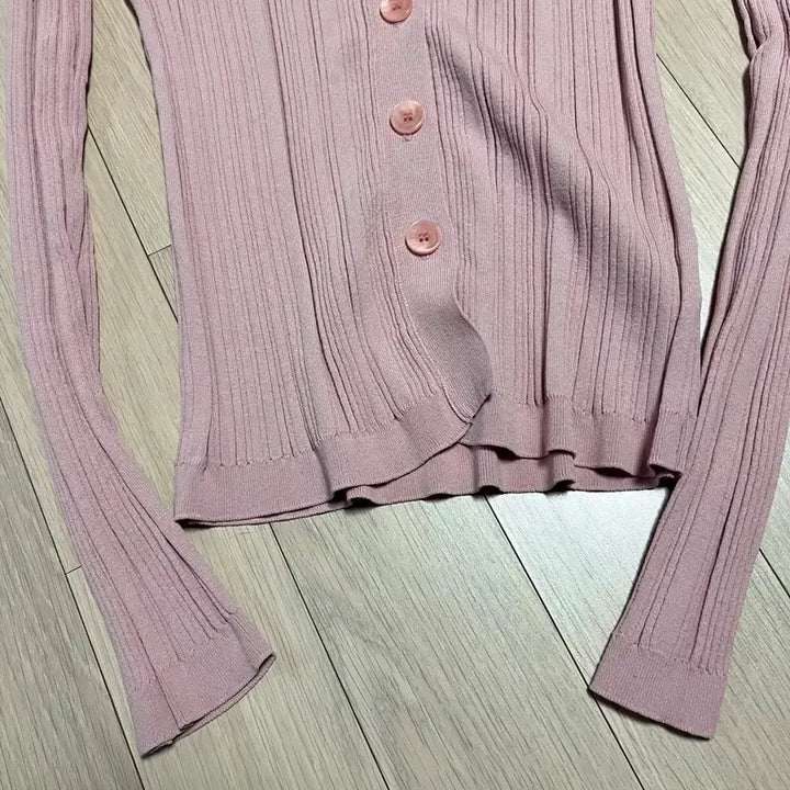 [BUNJANG] 라온 RAON 불규칙 리브 카라 가디건 핑크 골지 라온컴퍼니 뮤제라 / 라온 RAON 불규칙 리브 카라 가디건 핑크 골지 라온컴퍼니 뮤제라