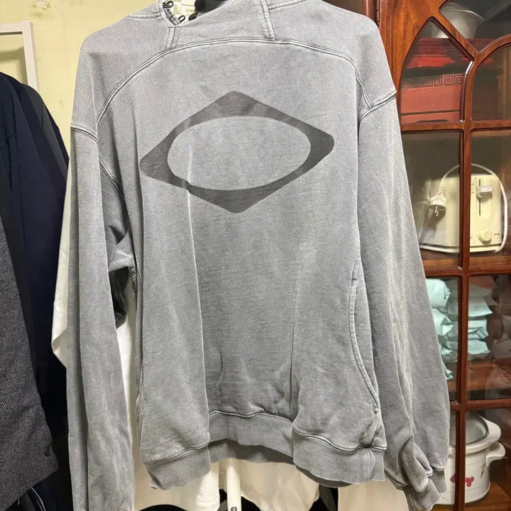 [BUNJANG] Mischief Rhombus Washed Charcoal Hoodie / 미스치프 롬버스 워시드 차콜 후드티 M