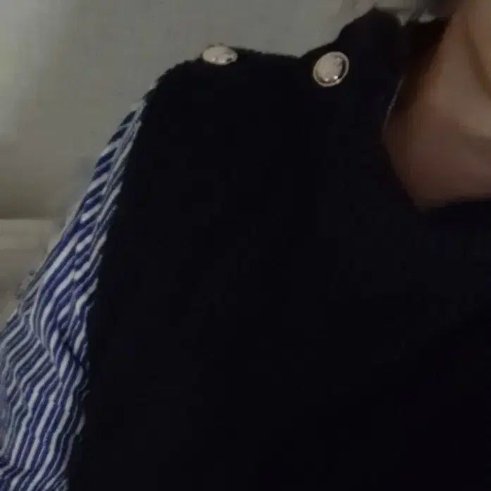 [BUNJANG] Navy Knit Vest Shirt Layered Style / 네이비 니트 베스트 셔츠 레이어드 스타일