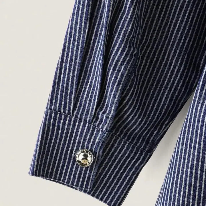 [BUNJANG] Stripe Denim Dress with Belt / (새상품) 스트라이프 데님 원피스 벨트