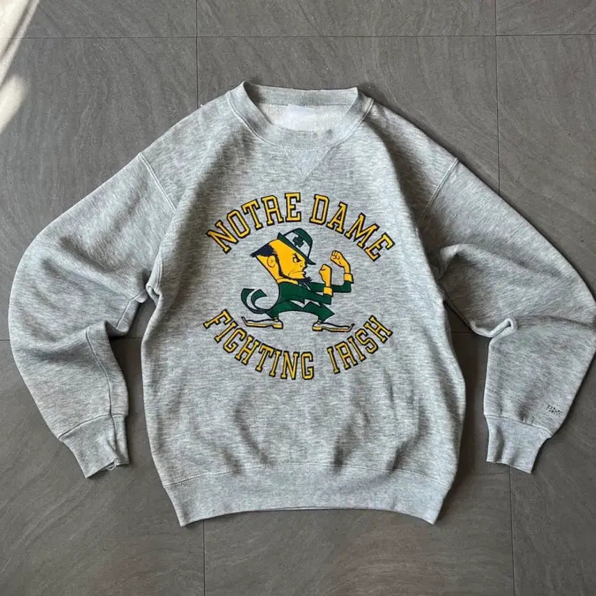[BUNJANG] 90s USA Made Vintage Notre Dame Grey Sweatshirt / 90s 미국 생산 빈티지 그레이 노틀담 스웻셔츠